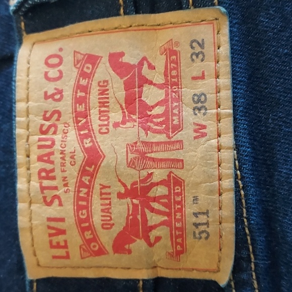 Levi's Other - NWOT Levi's Mens 511 Red Tab Indigo Straight Denim Stretch Jeans Size 38W X 32L